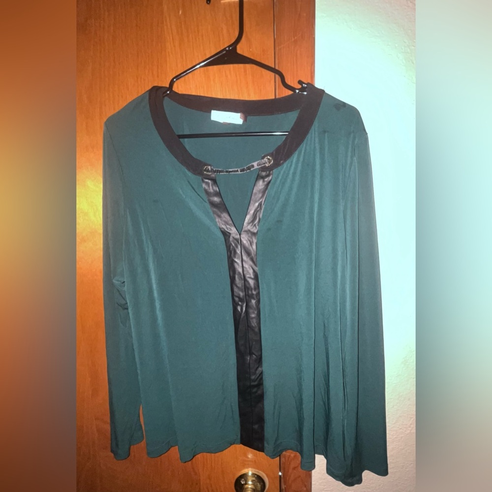 Calvin Klein Teal Top with Black Accents